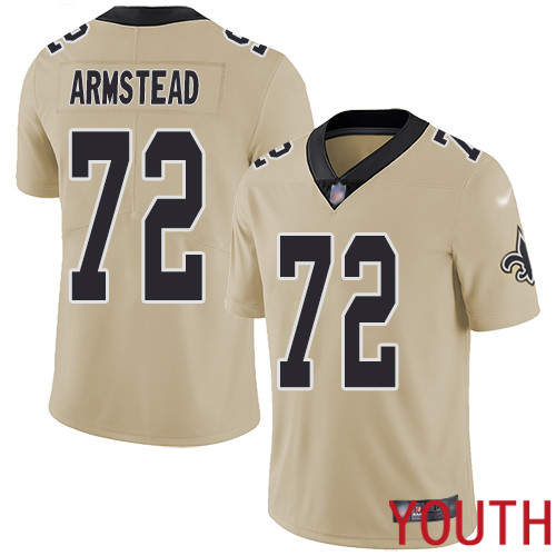 New Orleans Saints Limited Gold Youth Terron Armstead Jersey NFL Football #72 Inverted Legend Jersey->youth nfl jersey->Youth Jersey